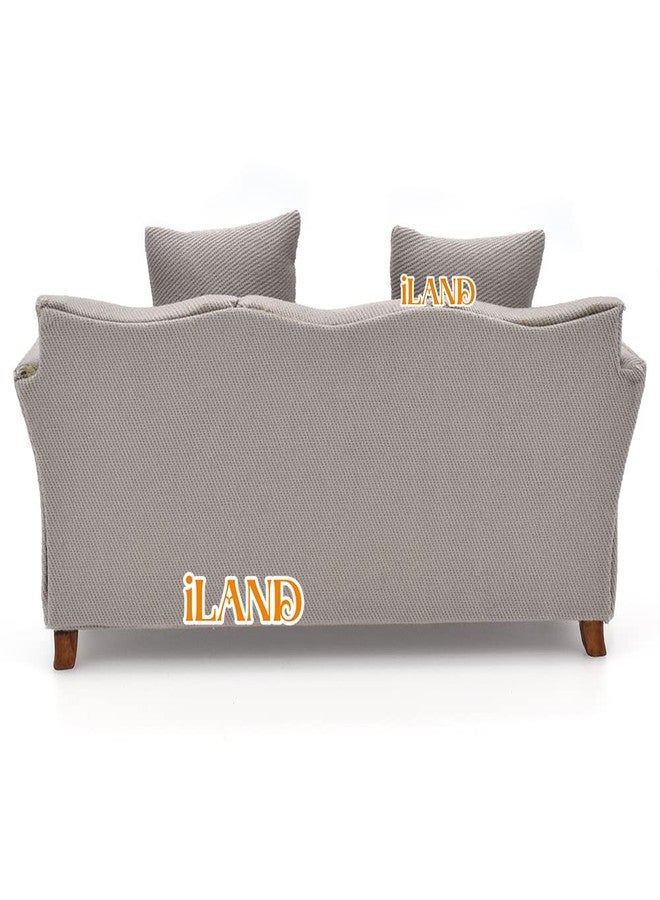 iLAND Modern Dollhouse Furniture on 1/12 Scale, Miniature Couch for Dollhouse Living Room (Khaki Drills) - Image 5